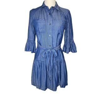 10 Crosby Derek Lam Grommet Mini Shirt Dress size 2